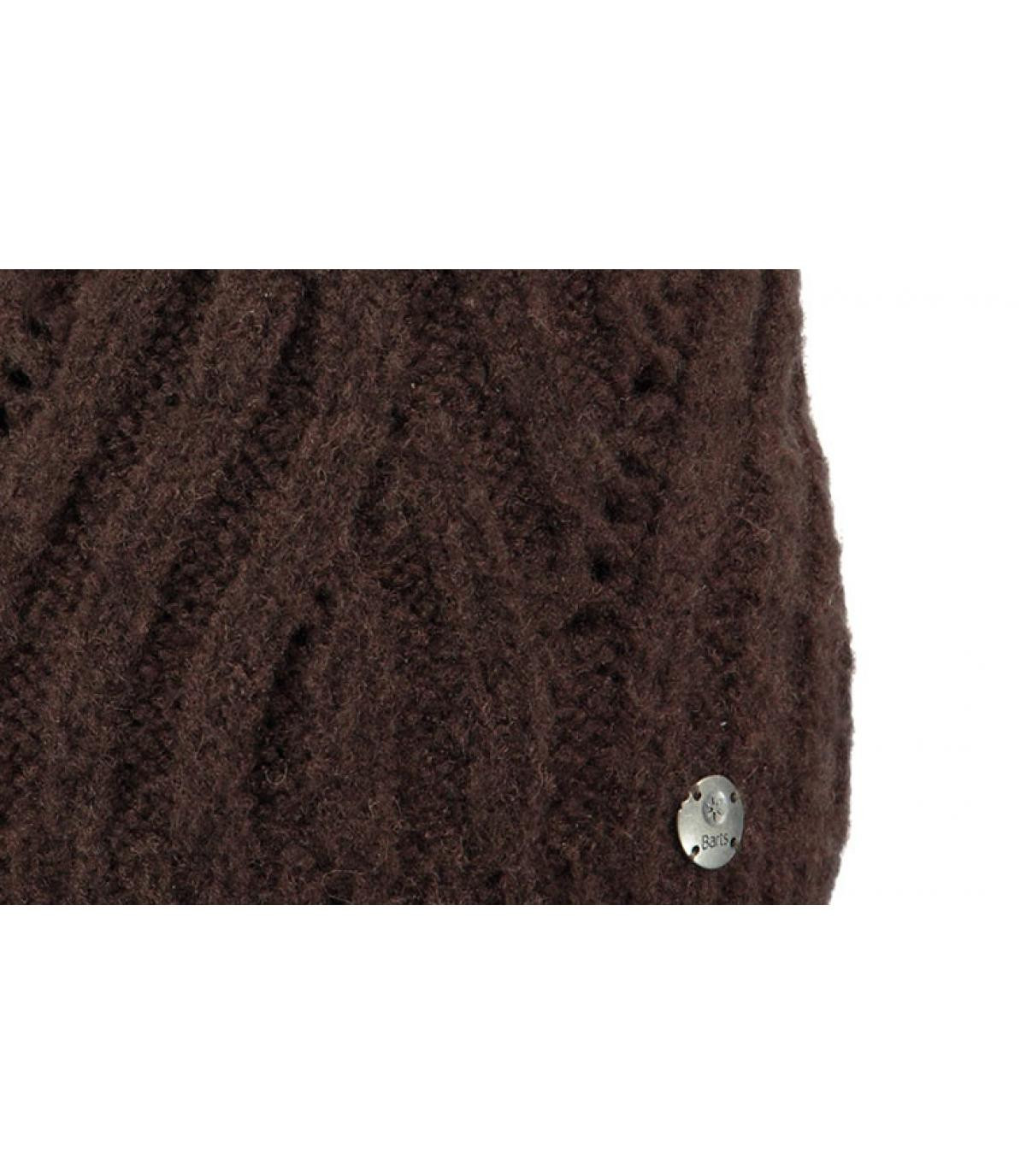 bonnet pompon fourrure marron